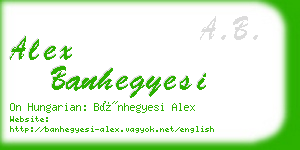 alex banhegyesi business card